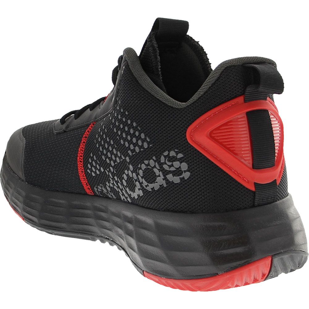 Adidas Own The Game 2 Basketball Shoes - Mens Black White Red Back View