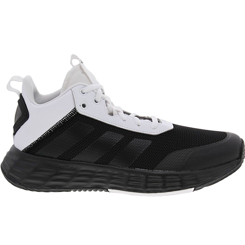 Adidas Own The Game 2 Basketball Shoes - Mens Black Black White Side View