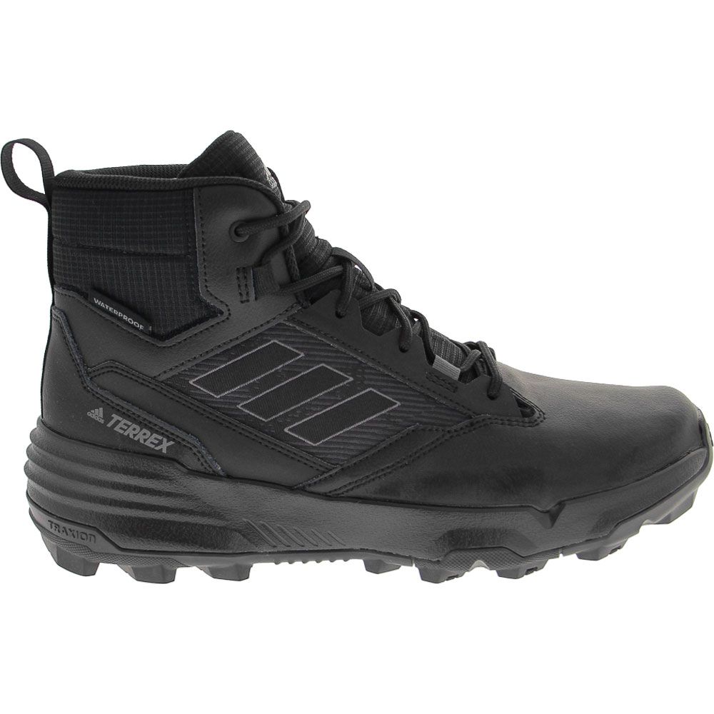 Adidas Terrex Unity Leather Mid Hiking Boots - Mens Black Side View