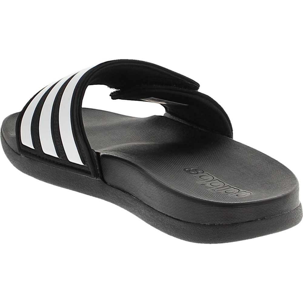 Adidas Adilette Comfort Adj Slide Sandals - Boys | Girls Black White Back View