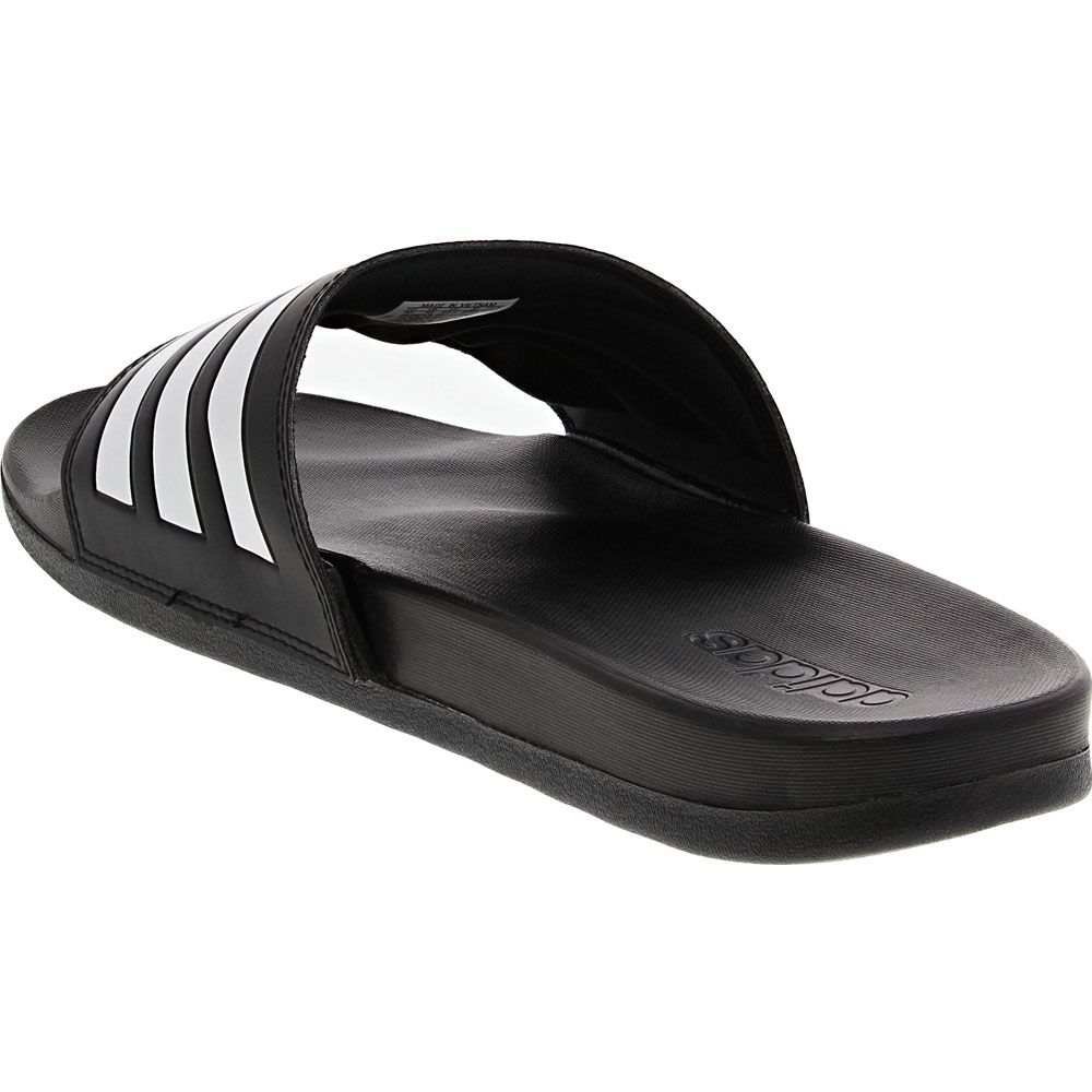 Adidas Adilette Comfort 2 Slide Sandal - Mens Black White Back View