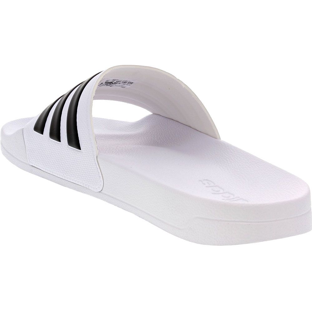Adidas Adilette Shower Stripe Water Sandals - Mens White Black Back View