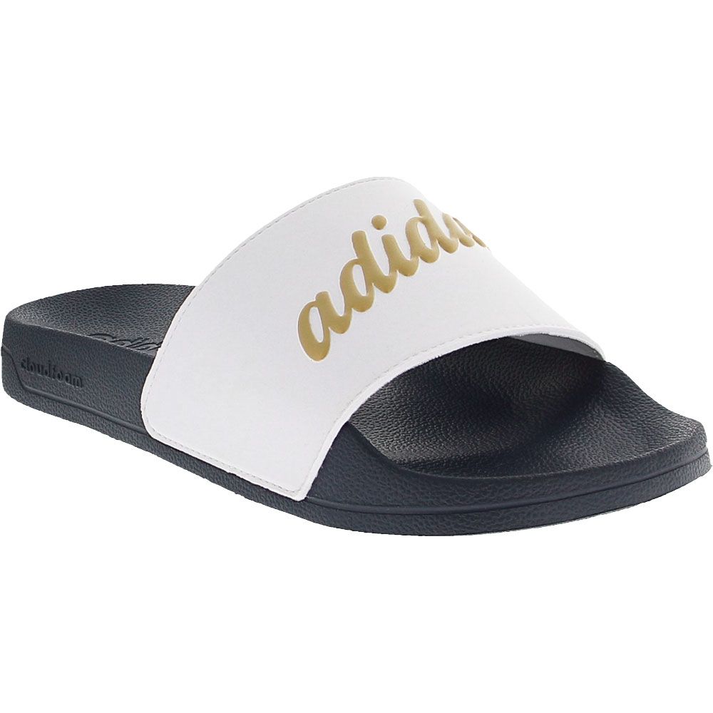 Adidas Adilette Shower Retro Sandals - Womens White Gold Navy