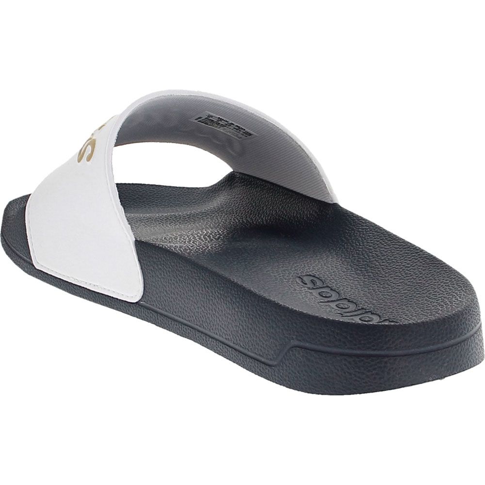 Adidas Adilette Shower Retro Sandals - Womens White Gold Navy Back View