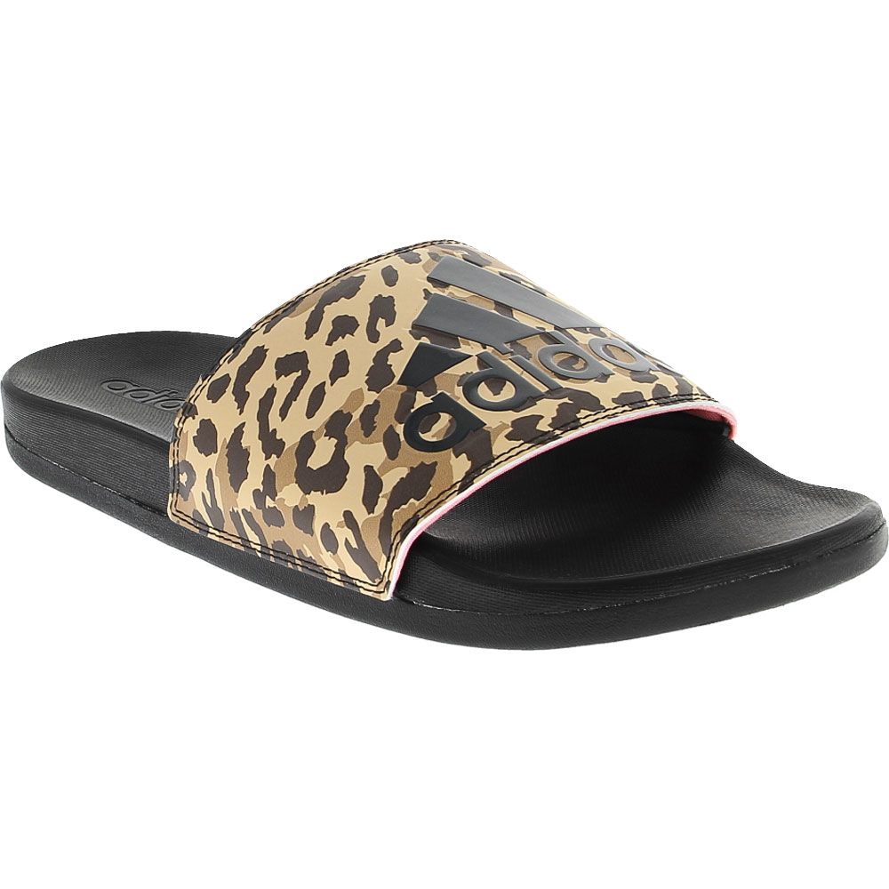 Adidas Adilette Comfort Slide Sandals - Womens Leopard Black