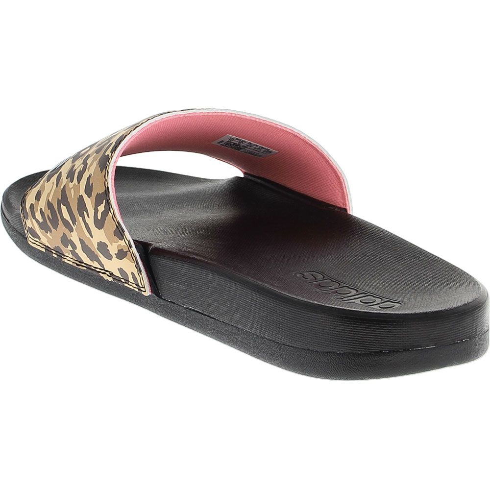 Adidas Adilette Comfort Slide Sandals - Womens Leopard Black Back View