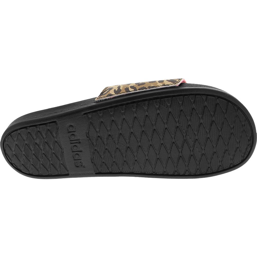 Adidas Adilette Comfort Slide Sandals - Womens Leopard Black Sole View