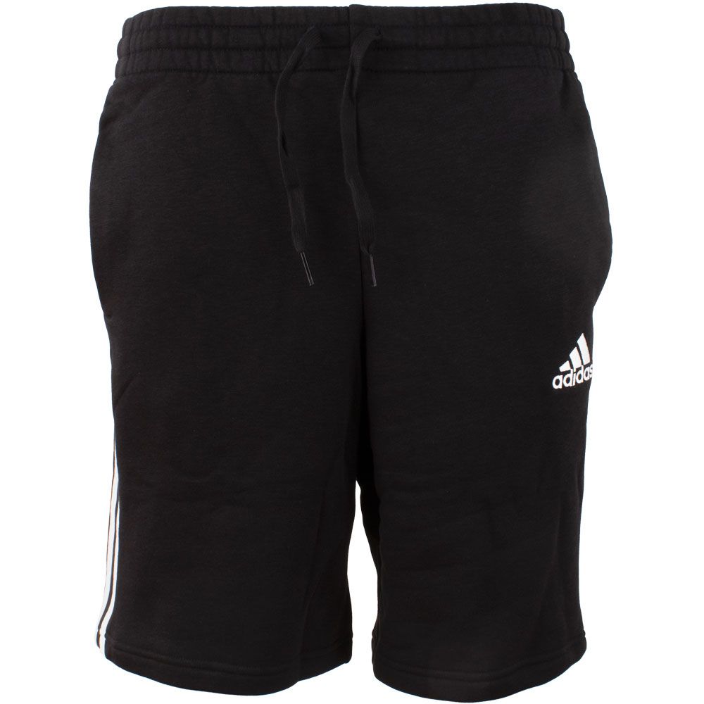 Adidas 3 Stripe Fleece Shorts - Mens Black White