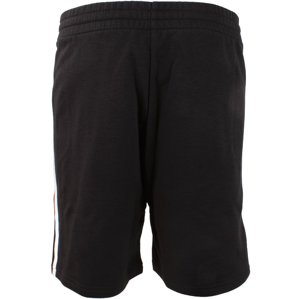 Adidas 3 Stripe Fleece Shorts - Mens Black White View 2
