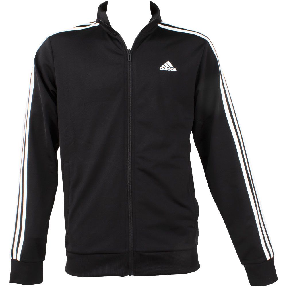 Adidas 3 Stripe Tricot Track Jacket - Mens Black White