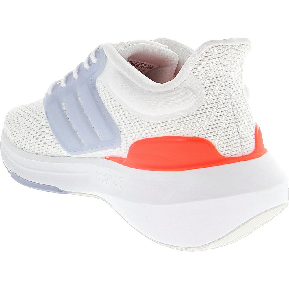 Adidas Ultrabounce Running Shoes - Womens White Cloud Blue Neon Orange Back View