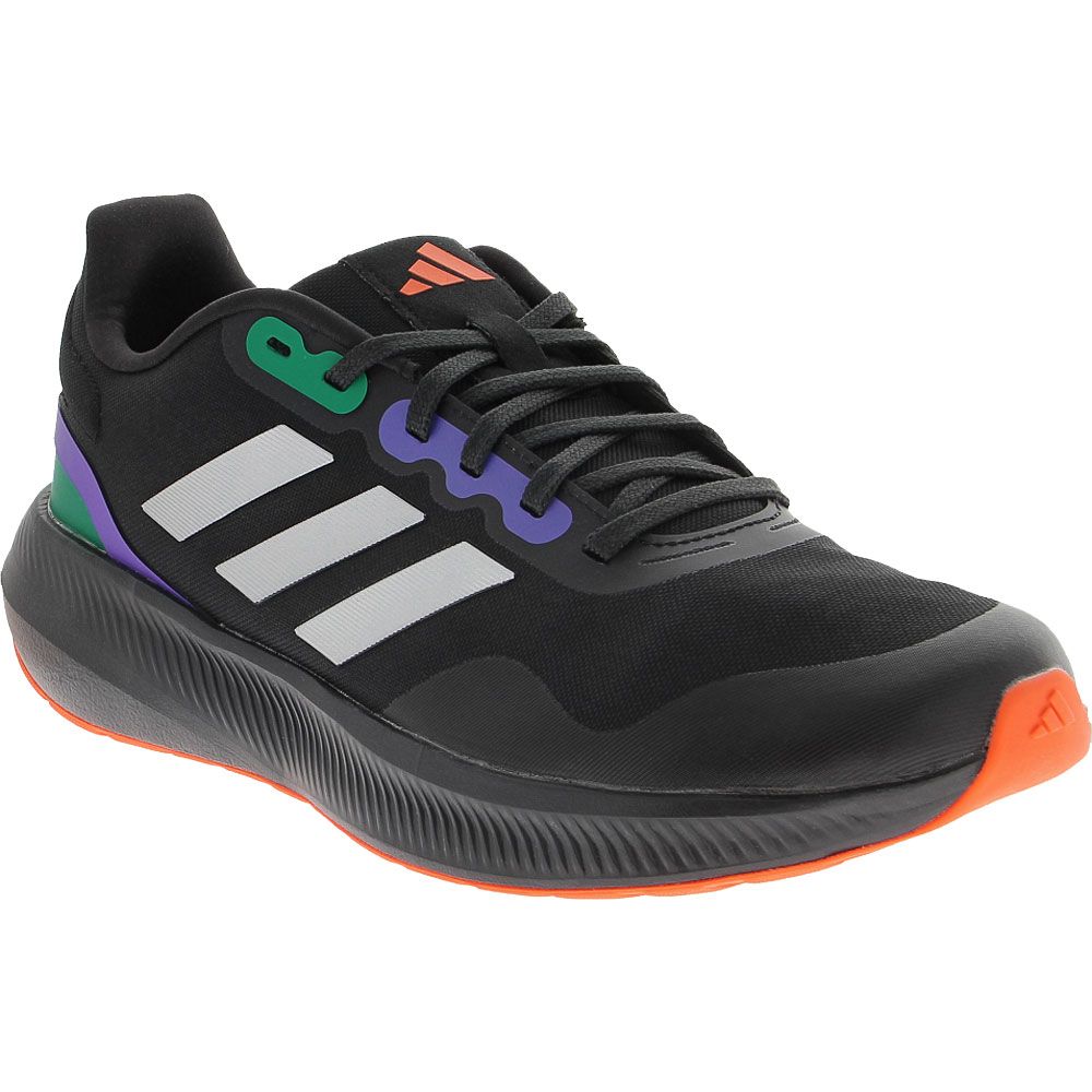 Adidas Run Falcon 3 TR Trail Running Shoes - Mens Black Silver Purple