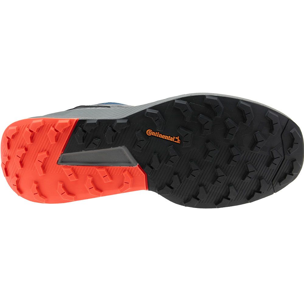 Adidas Terrex Trailrider Trail Running Shoes - Mens Grey Blue Orange Sole View
