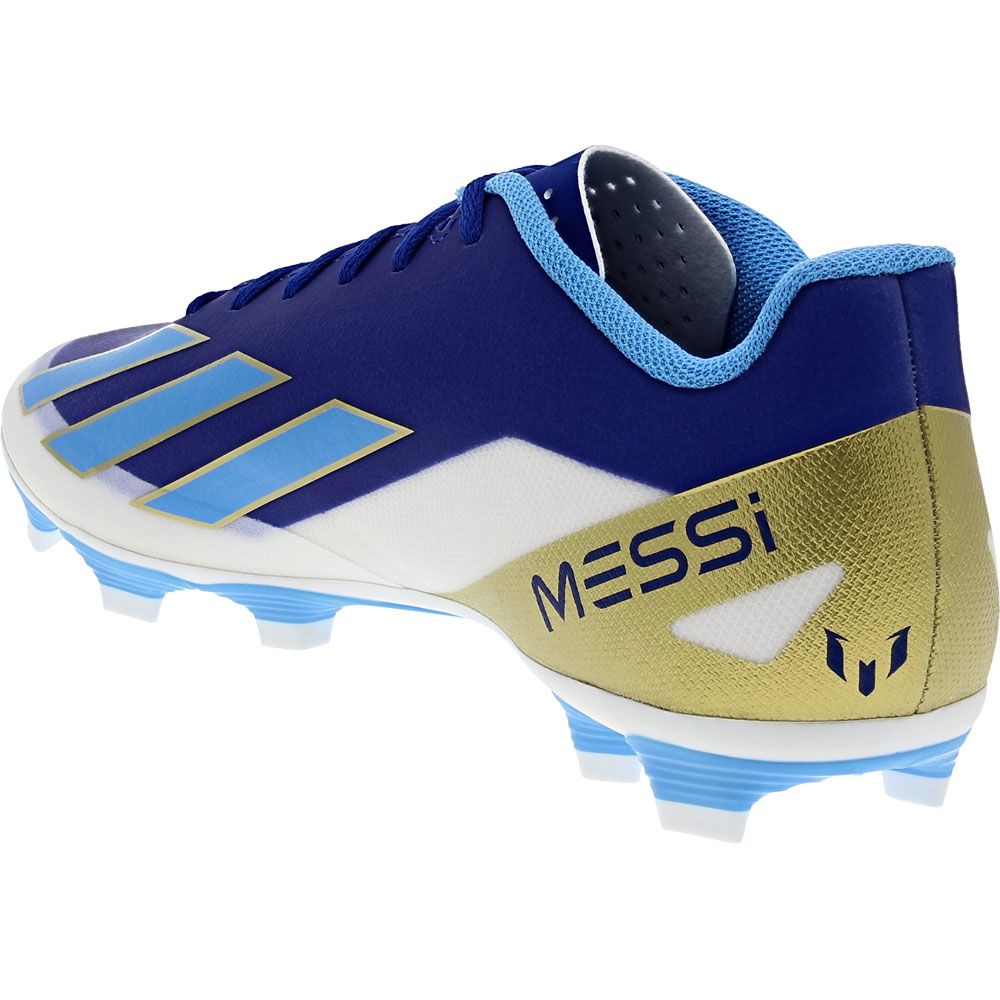 Adidas X Crazyfast Messi Club Outdoor Soccer Cleats - Mens Blue White Back View