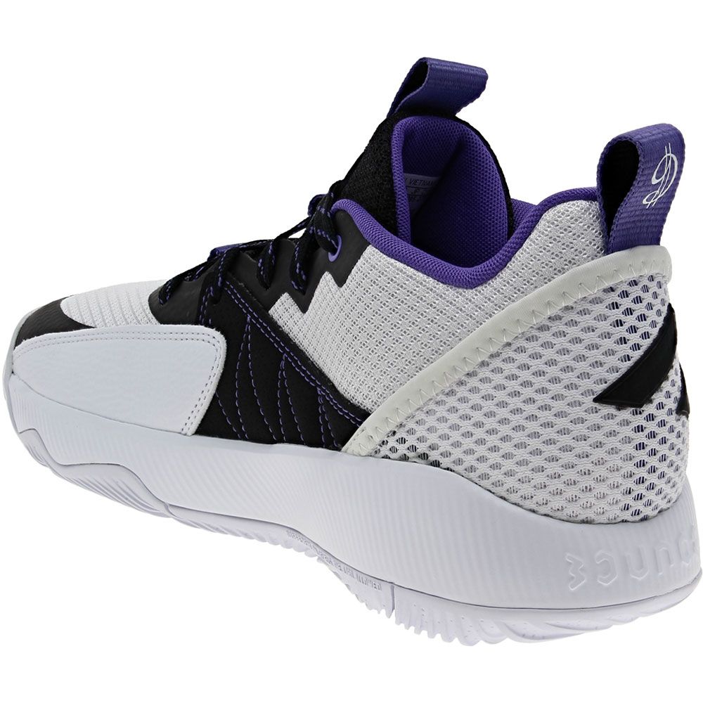Adidas Dame Certified Basketball Shoes - Mens White Black Purple Back View