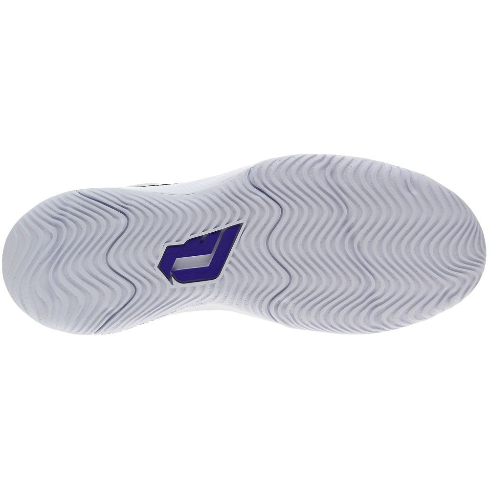 Adidas Dame Certified Basketball Shoes - Mens White Black Purple Sole View