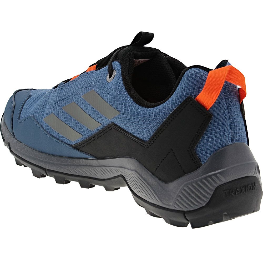 Adidas Terrex Eastrail GTX Hiking Shoes - Mens Blue Grey Orange Back View