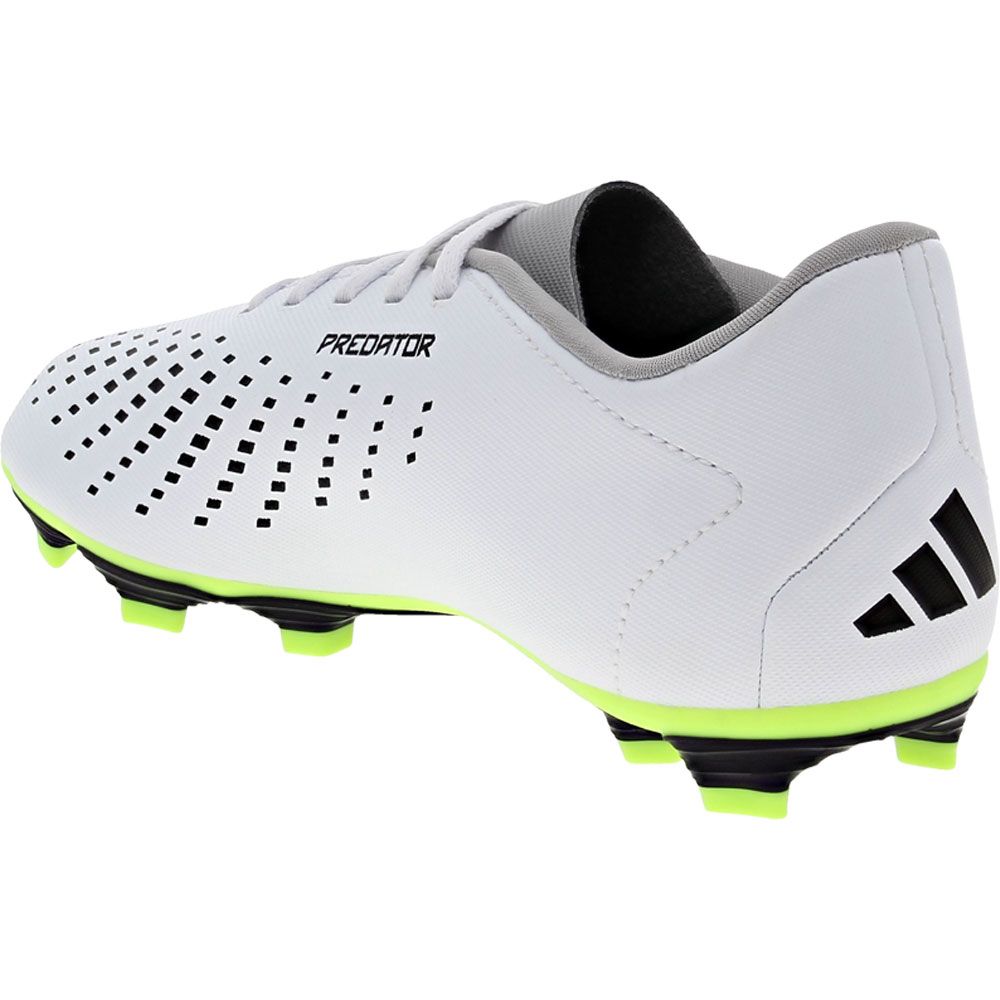 Adidas Predator Accuracy 4 FxG Youth Outdoor Soccer Cleats White Black Back View