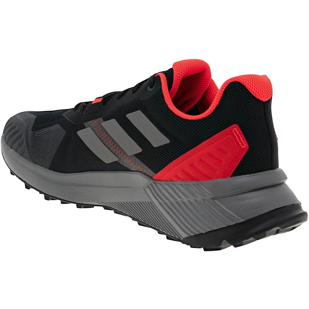 Adidas Terrex Soul Stride Trail Running Shoes - Mens Black Grey Red Back View