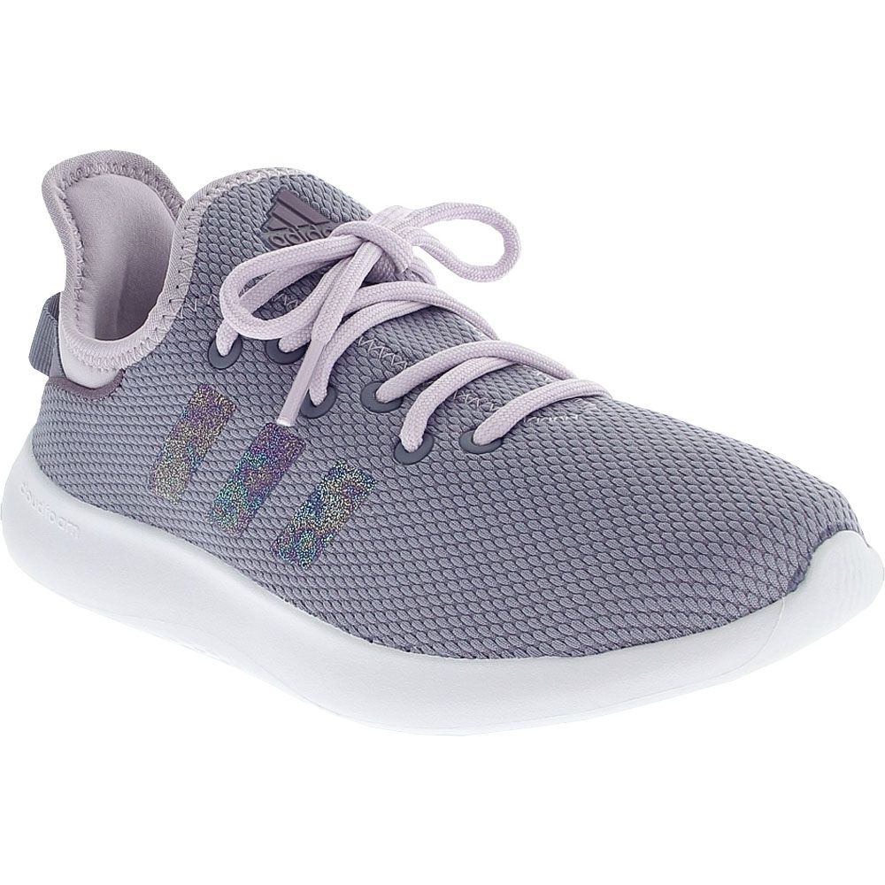 Adidas Cloudfoam Pure Running Shoes - Girls Silver Violet