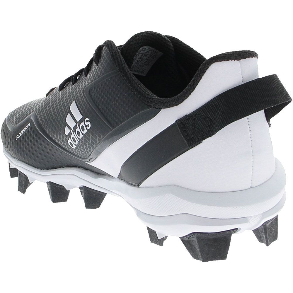 Adidas Icon 7 MD Kids Baseball Cleats Black White Back View
