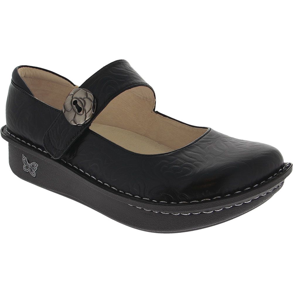 Alegria Paloma Casual Shoes - Womens Black Embossed Rose