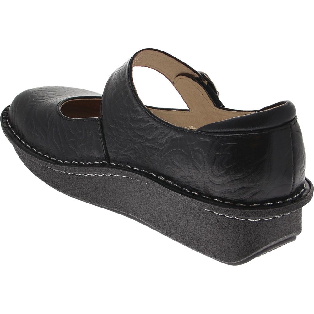 Alegria Paloma Casual Shoes - Womens Black Embossed Rose Back View