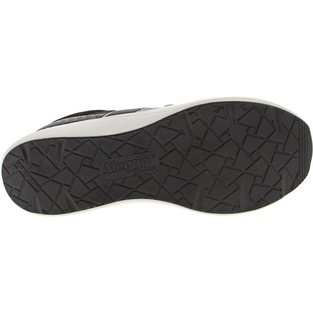 Alegria Qarma Walking Shoes - Womens Black White Sole View