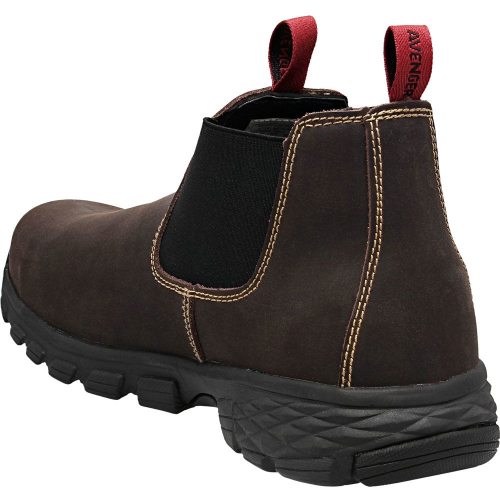 Avenger Work Boots 7114 Safety Toe Work Boots - Mens Brown Back View