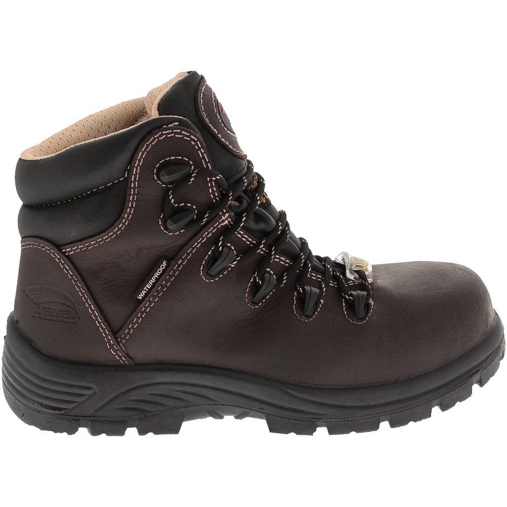 Avenger Work Boots 7130 Composite Toe Work Boots - Womens Brown Side View