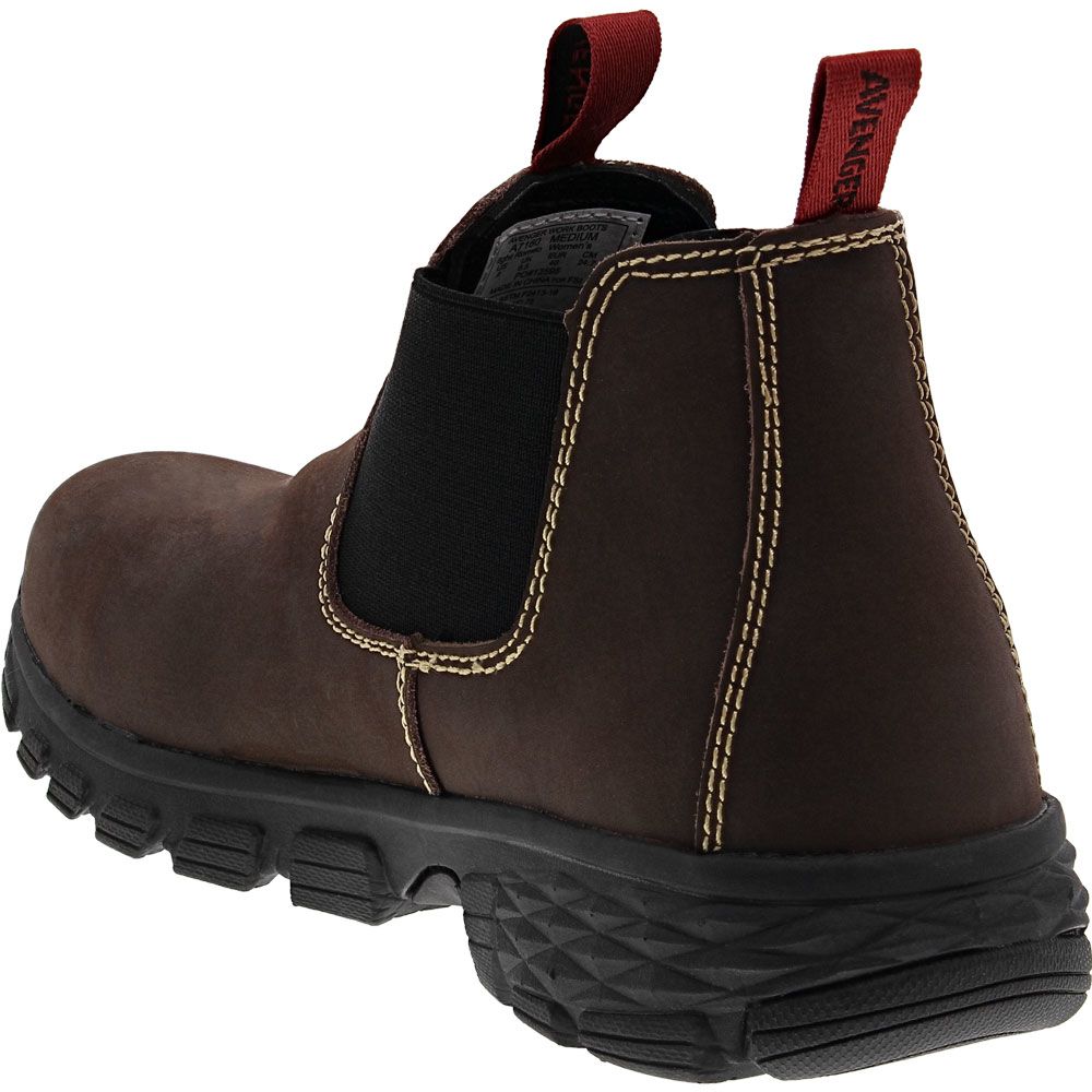 Avenger Work Boots Flight 7160 Womens Safety Toe Work Boots Brown Back View