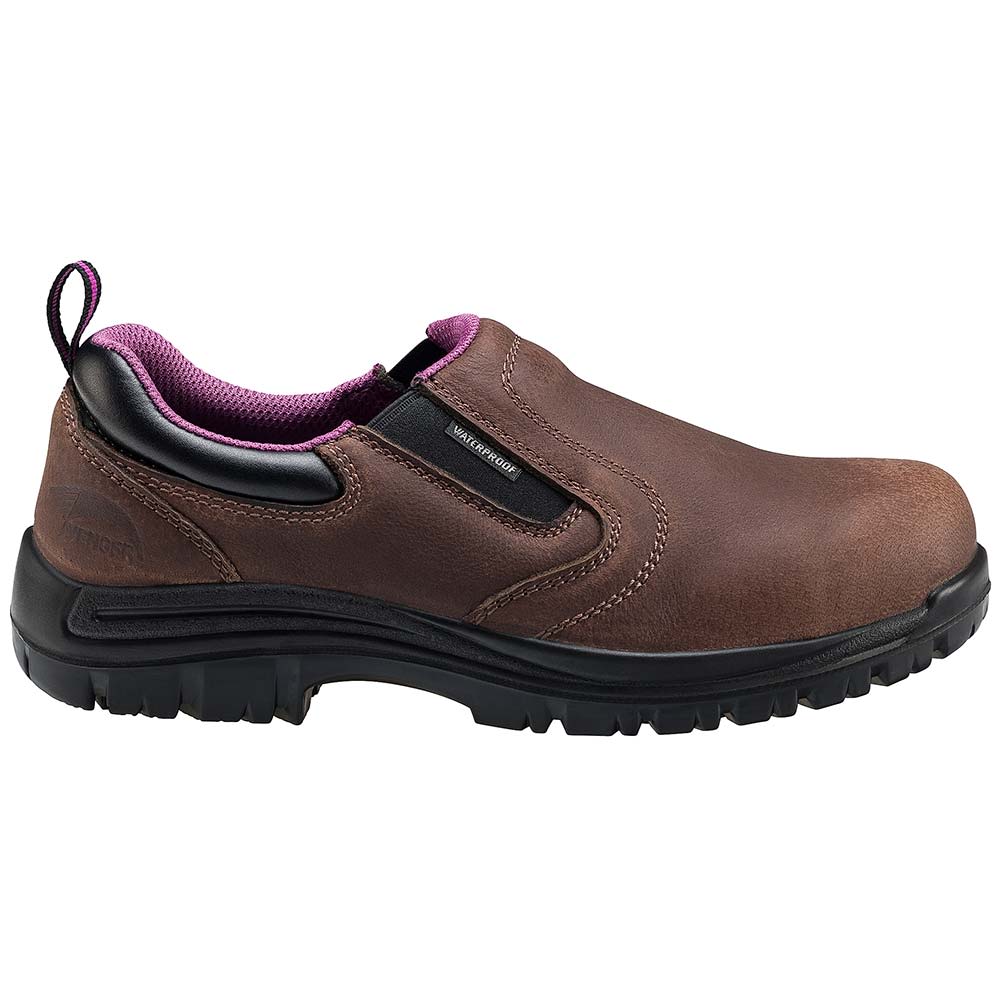 Avenger Work Boots 7165 Composite Toe Work Shoes - Womens Brown Side View
