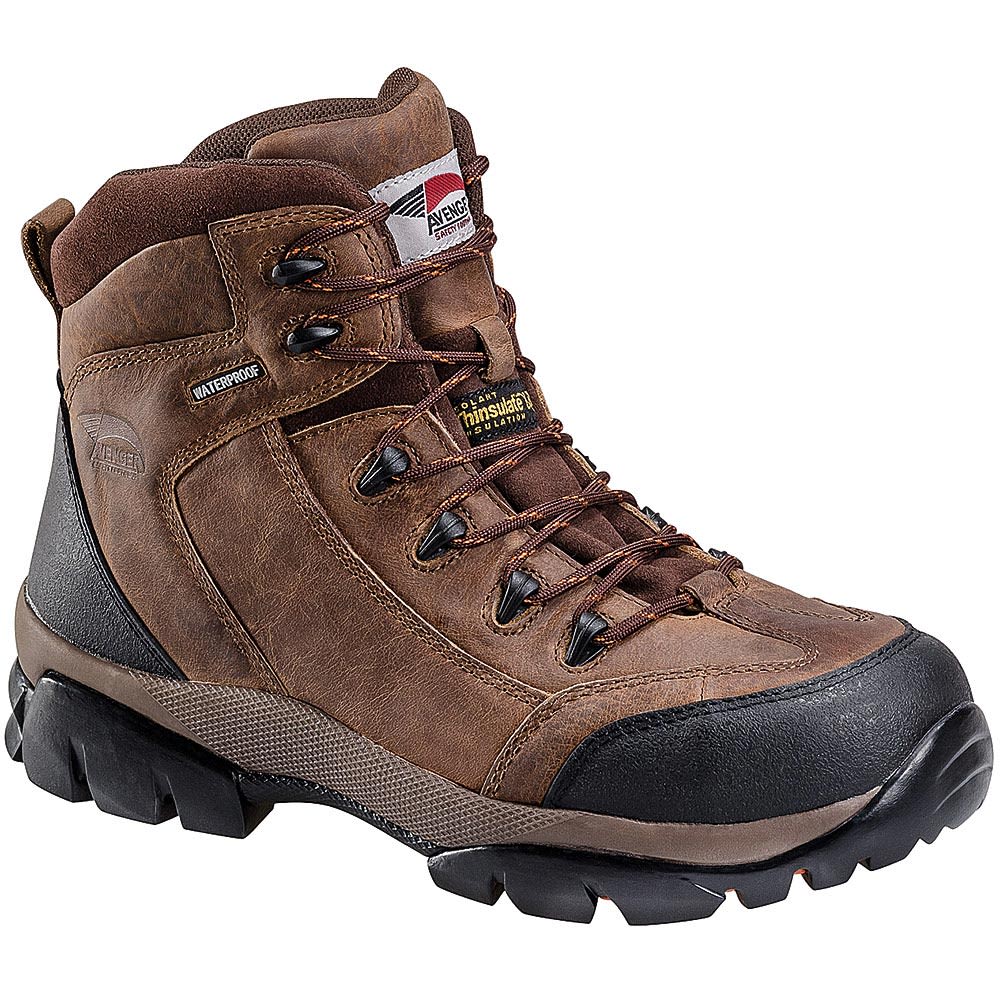Avenger Safety Footwear 7264 Composite Toe Work Boots - Mens Brown