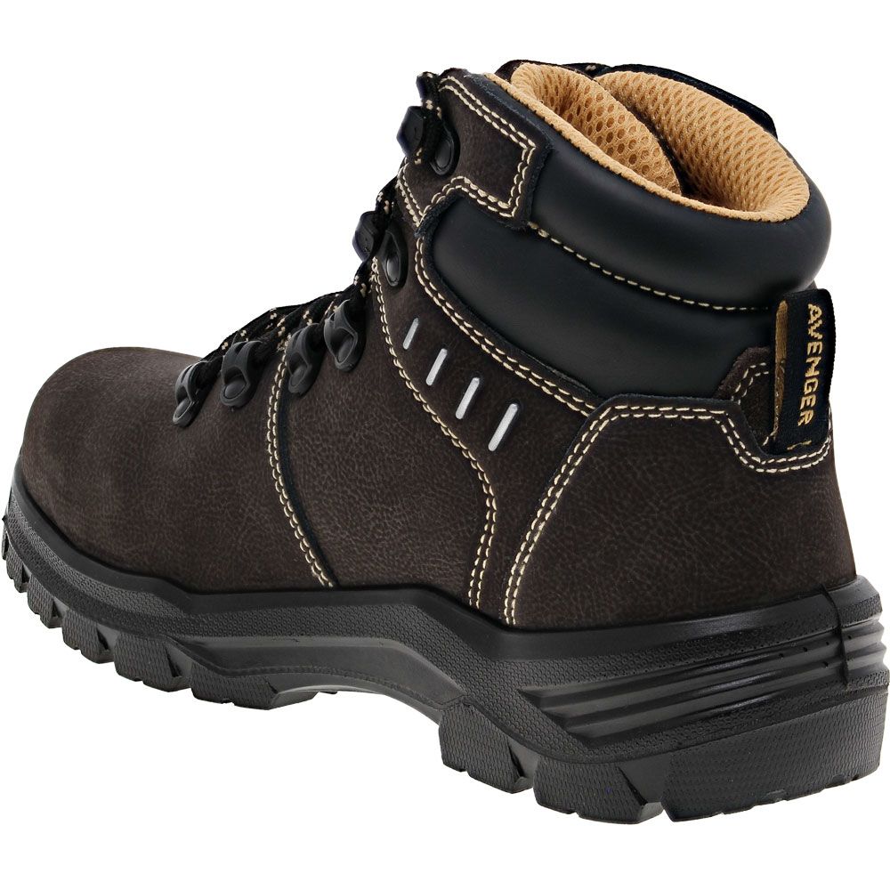 Avenger Foundation Met Composite Toe Work Boots - Womens Brown Back View