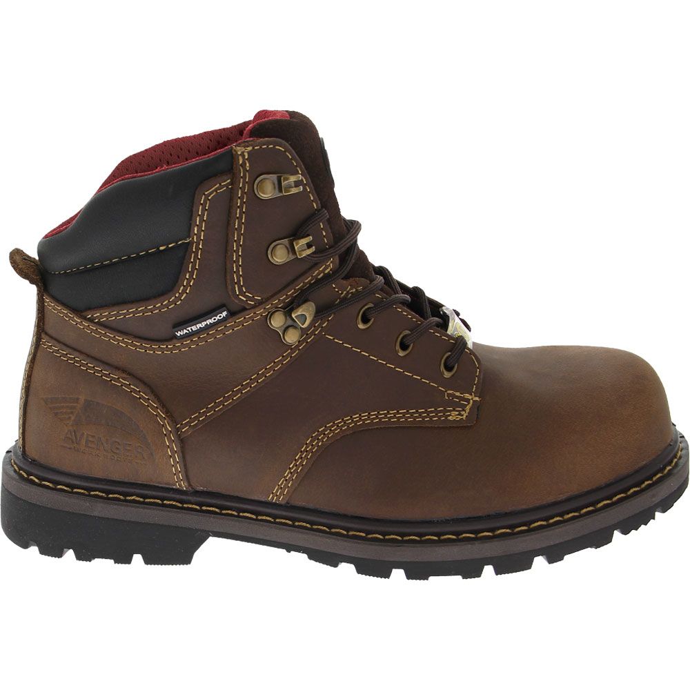 Avenger Work Boots Sabre 7536 Safety Toe Work Boots - Mens Brown Side View