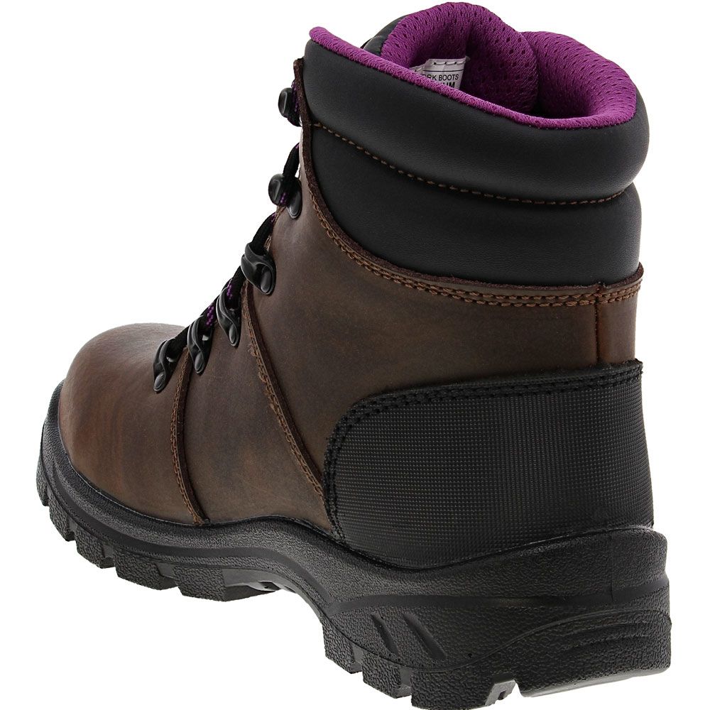 Avenger Work Boots Builder Safety Toe Work Boots - Womens Brown Back View