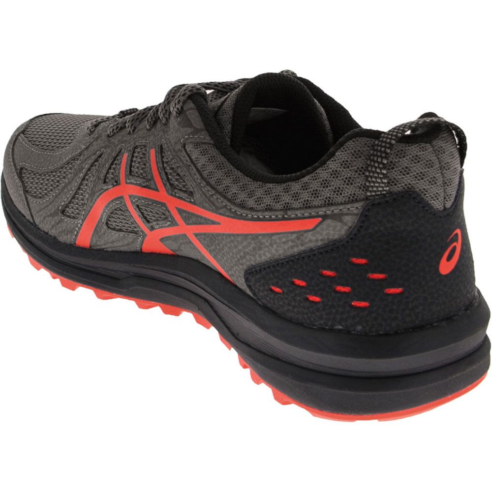 ASICS Frequent Trail Running Shoes - Mens Carbon Red Alert Back View