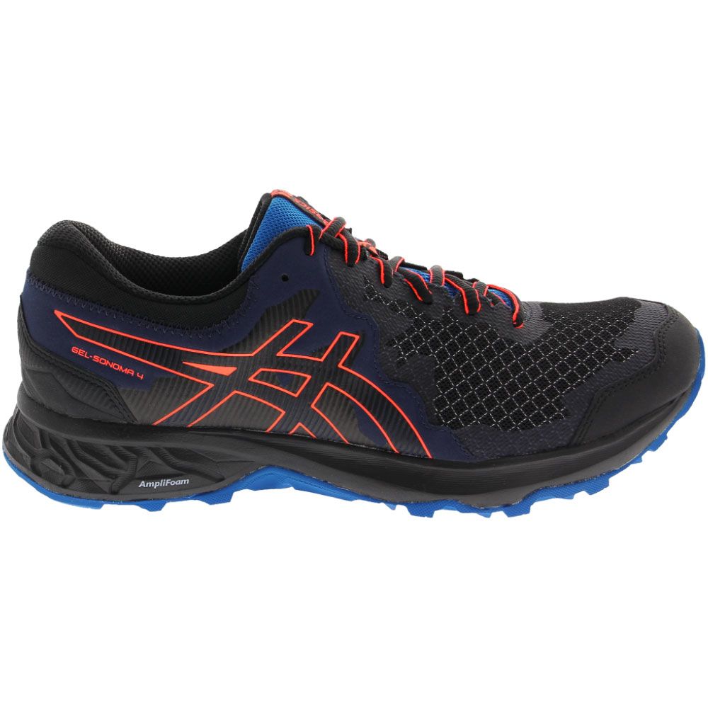 ASICS Gel Sonoma 4 Trail Running Shoes - Mens Black Pink Side View