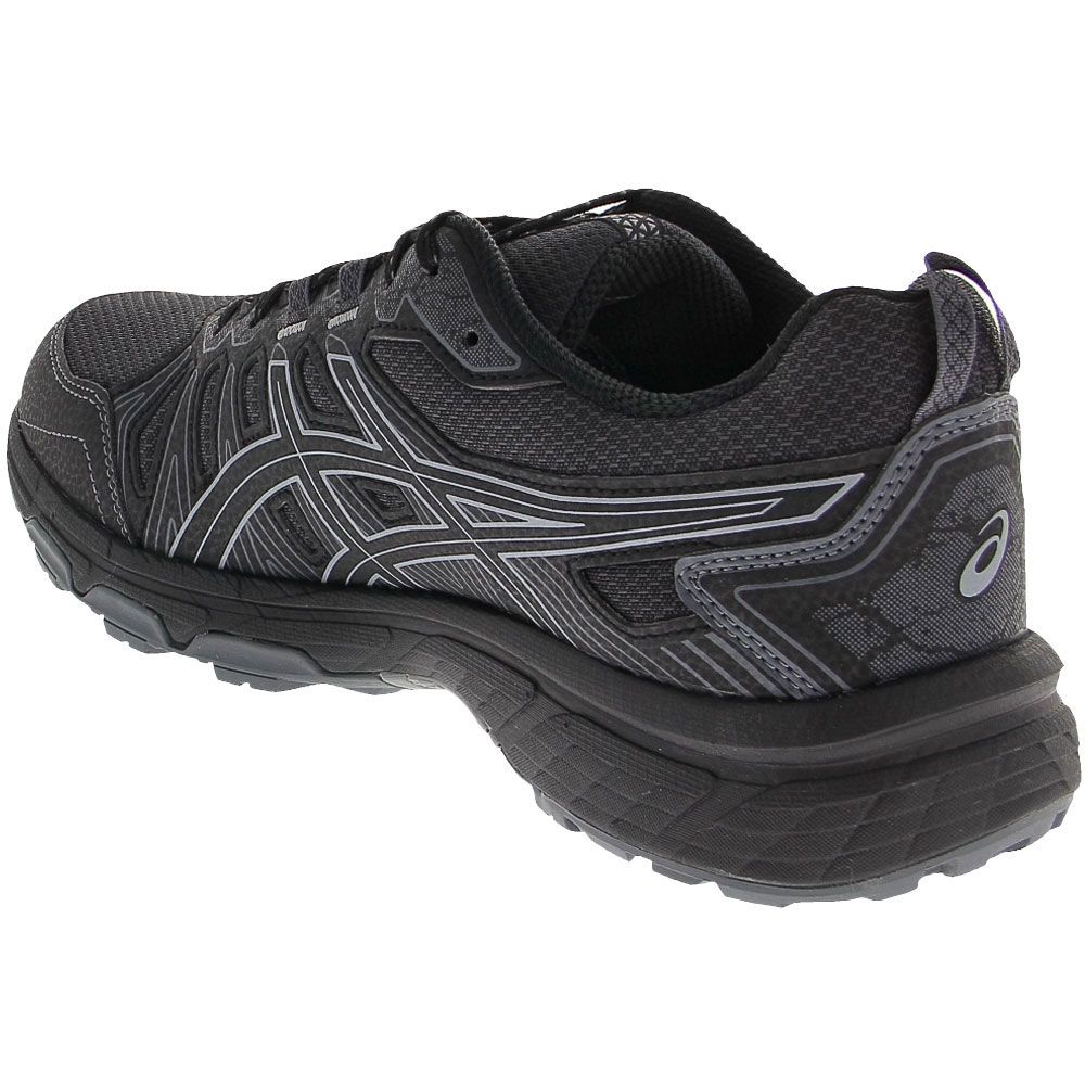 ASICS Gel Venture 7 Trail Running Shoes - Mens Black Sheet Rock Back View