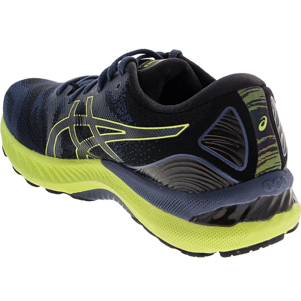 ASICS Gel Nimbus 23 Running Shoes - Mens Thunder Blue Glow Yellow Back View