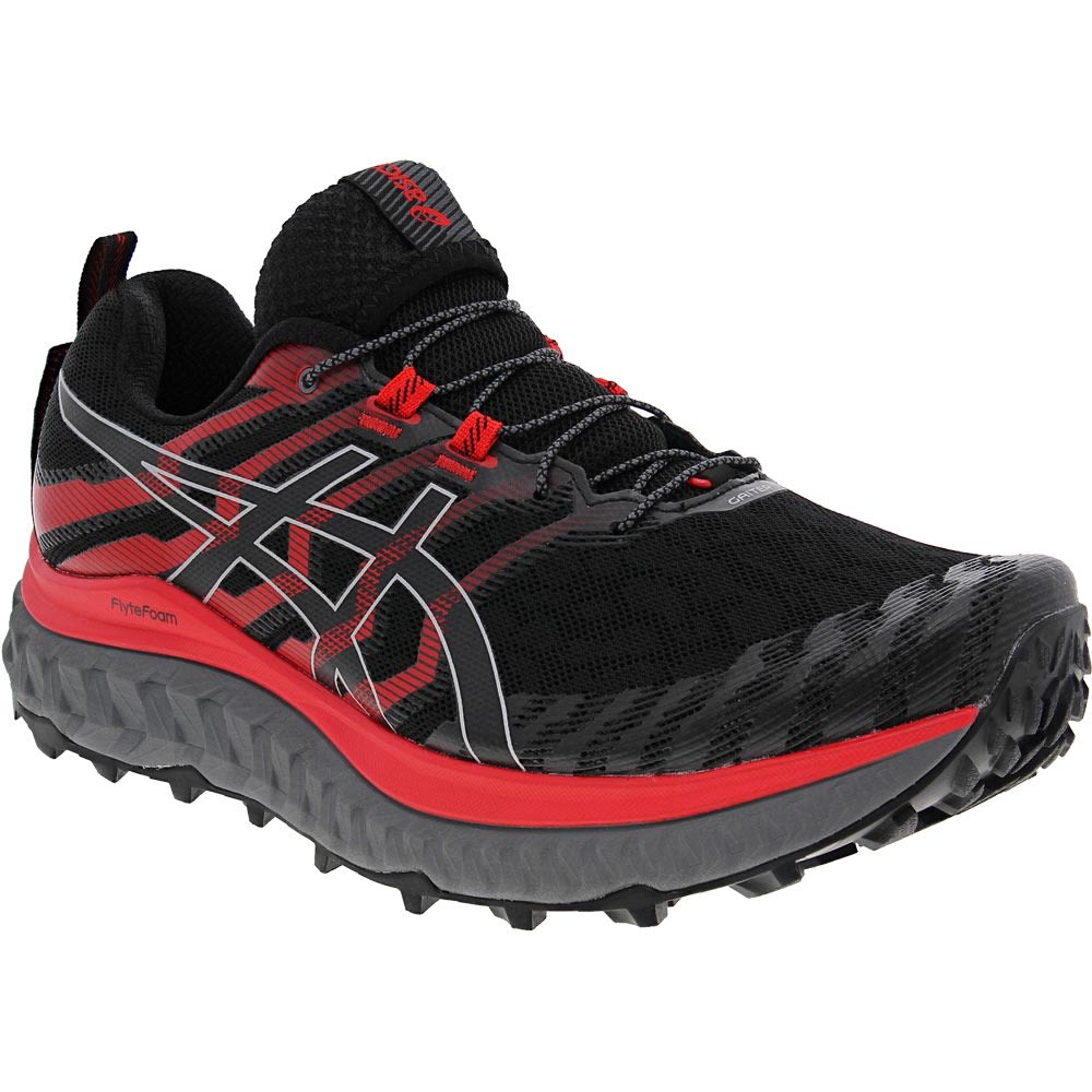 ASICS Trabuco Max Trail Running Shoes - Mens Black Electric Red