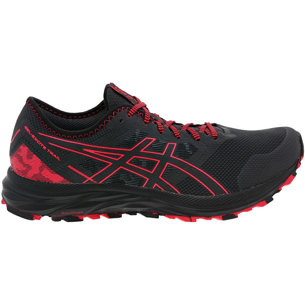 ASICS Gel Excite Trail Running Shoes - Mens Graphite Grey Electric Red Side View