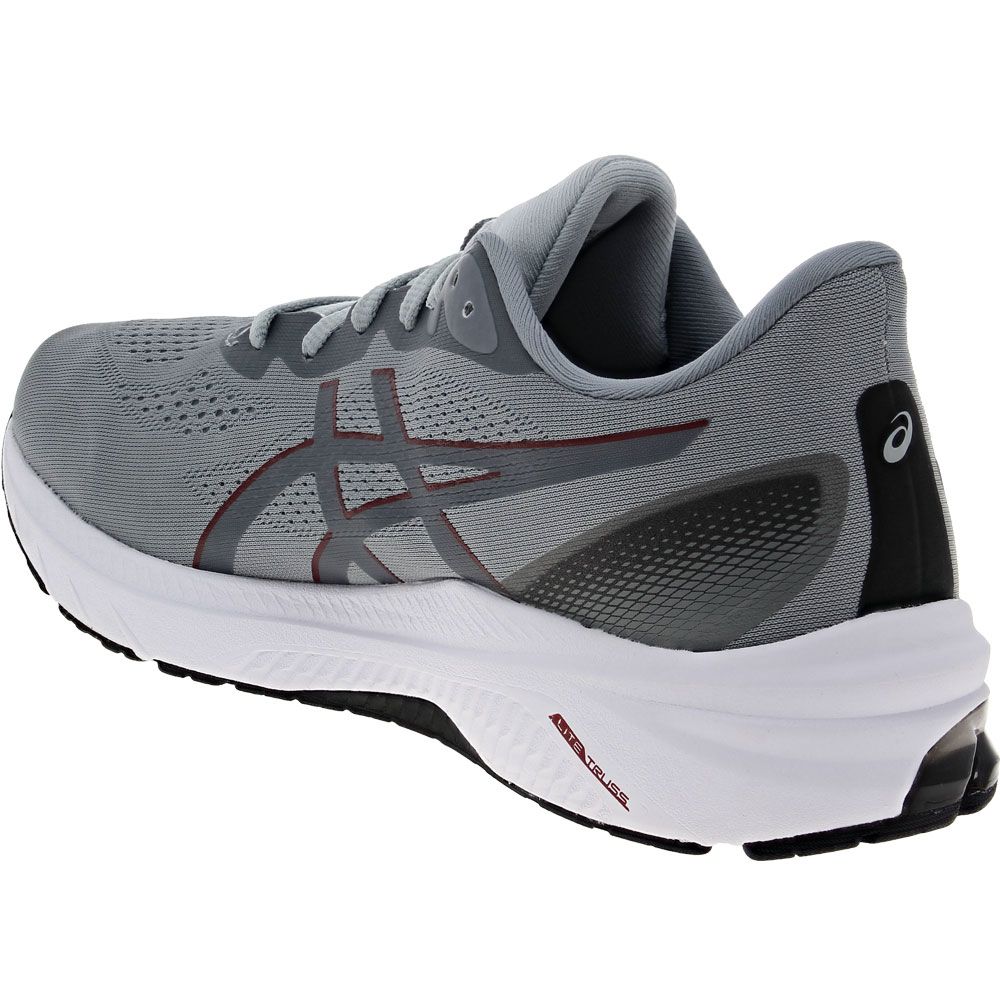 ASICS Gt 1000 12 Running Shoes - Mens Grey Red Back View