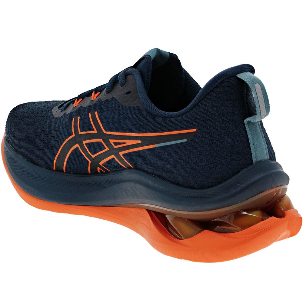ASICS Kinsei Max Running Shoes - Mens Blue Orange Back View