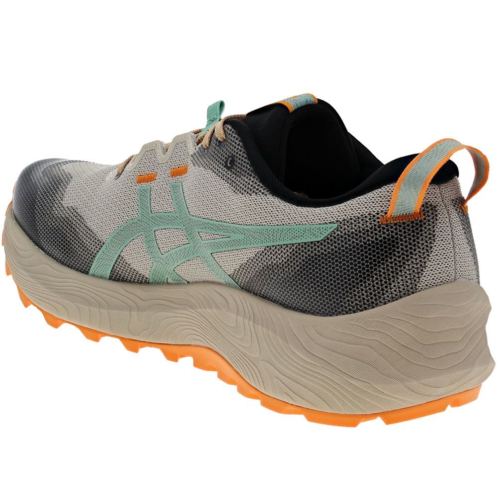 ASICS Gel Trabuco 12 Running Shoes - Mens Feather Grey Dark Mint Back View