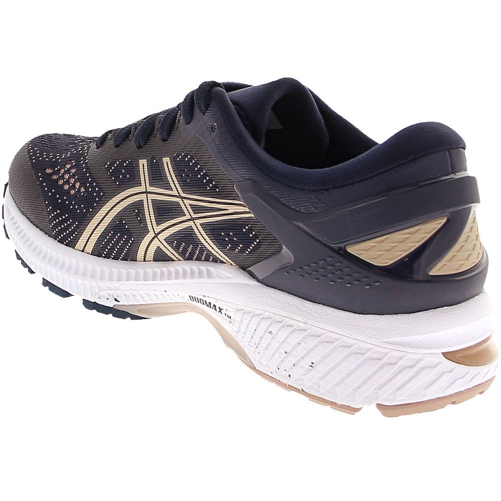 ASICS Gel Kayano 26 Running Shoes - Womens Midnight Frosted Almond Back View