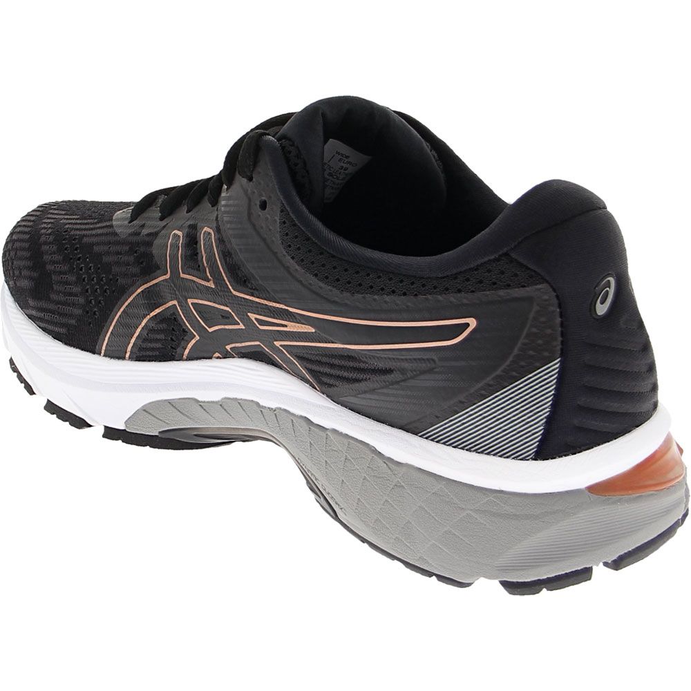 ASICS Gt 2000 8 Running Shoes - Womens Black Rose Gold Back View