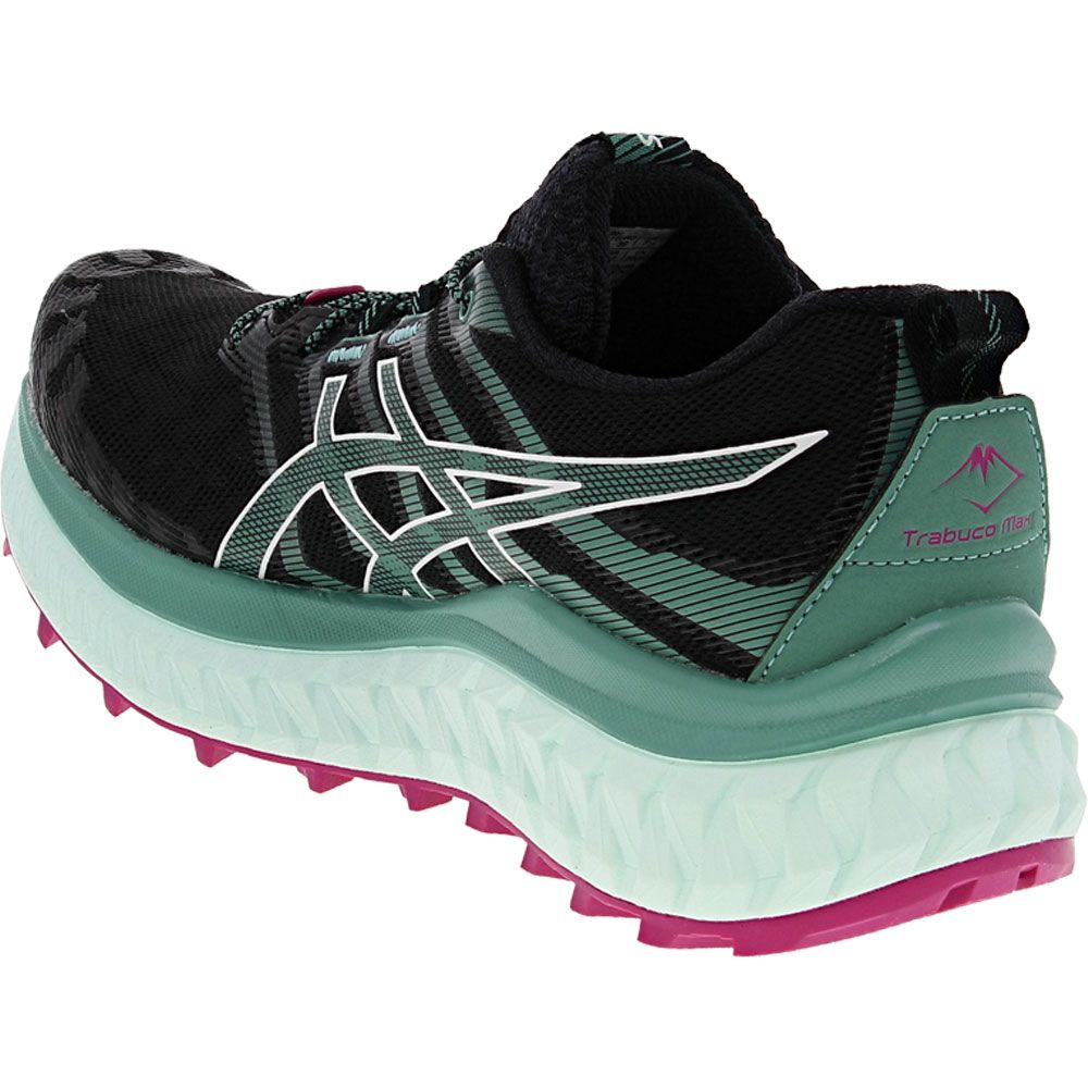 ASICS Trabuco Max Trail Running Shoes - Womens Black Red Back View