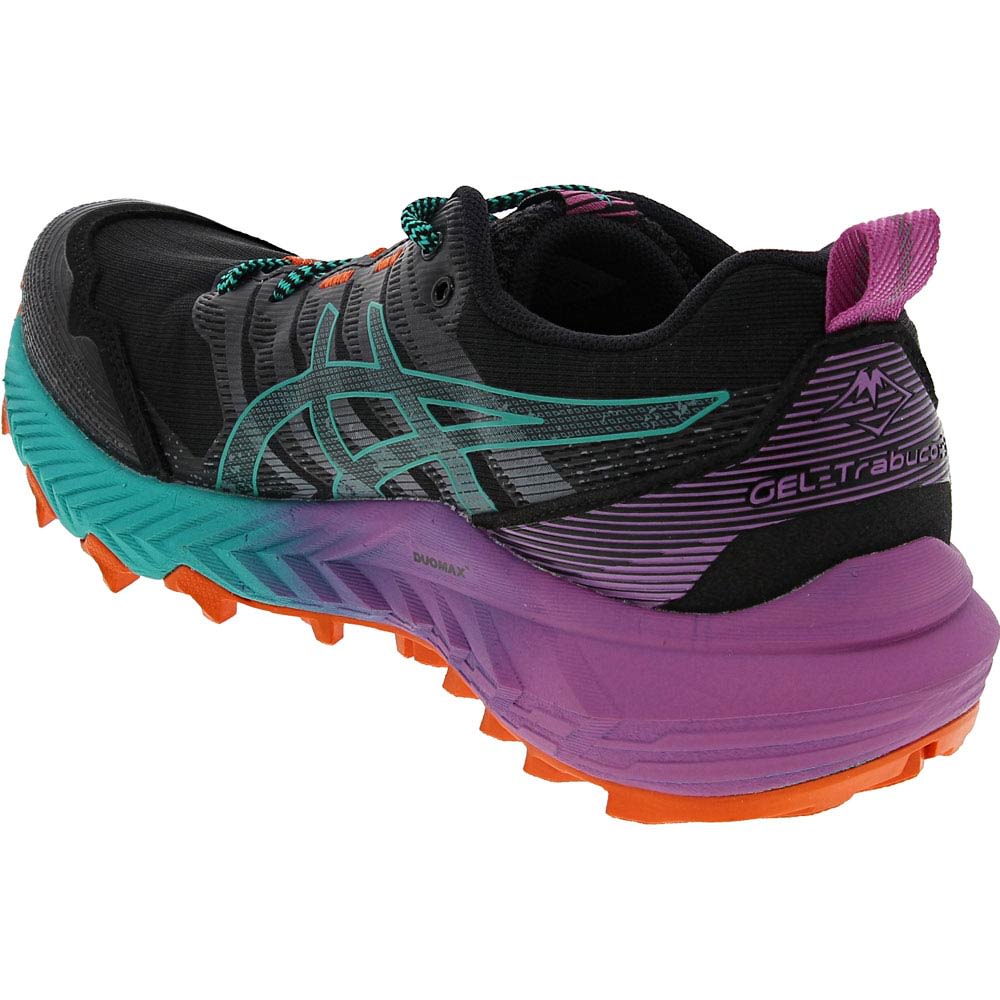 ASICS Gel Trabuco 9 Trail Running Shoes - Womens Black Red Back View