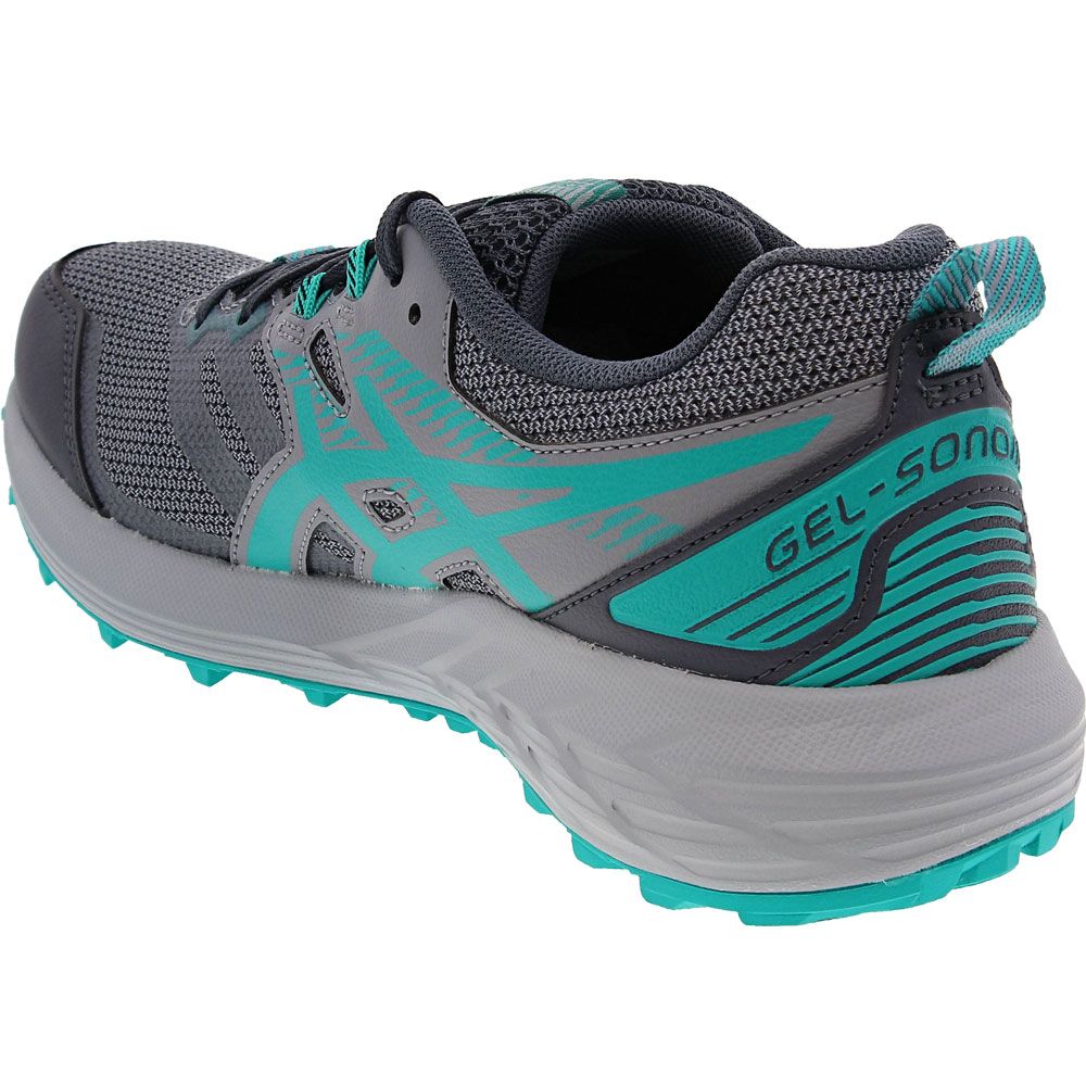 ASICS Gel Sonoma 6 Trail Running Shoes - Womens Carrier Grey Baltic Jewel Back View